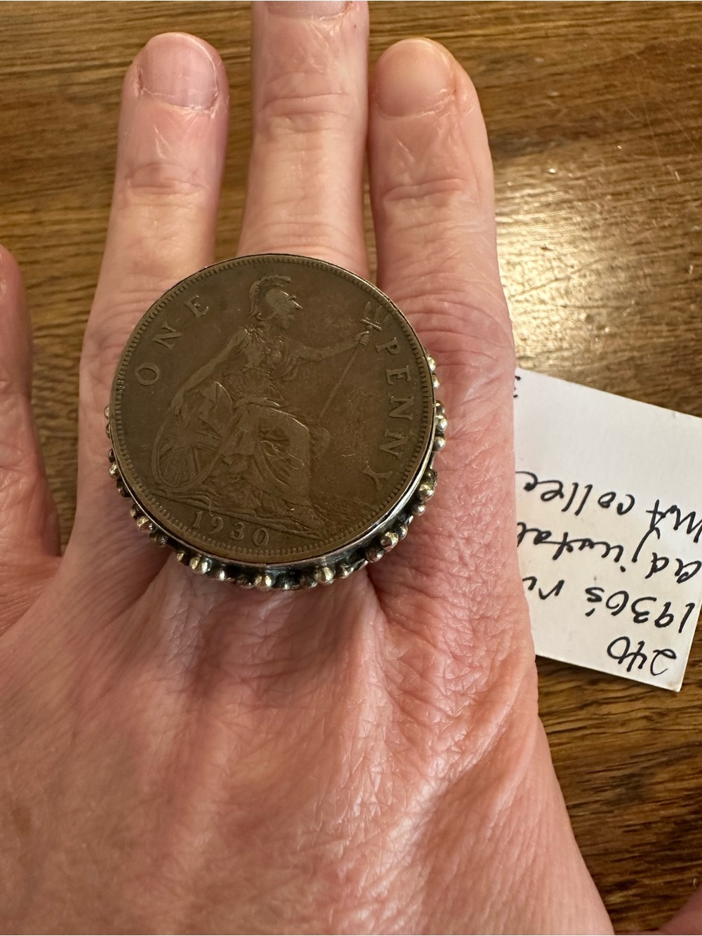 Made In The Deep South 1930’s Silver Coin Statement Ring - Adjustable - MIDS - Picture 5 of 11